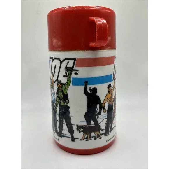 PLASTIC THERMOS GI JOE 1985 HASBRO BRADLEY ALADDIN INDUSTRIES - Picture 4 of 9
